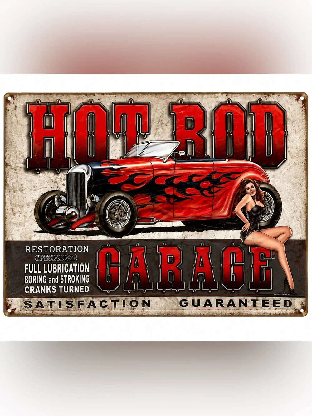 NEW Hot Rod Garage Metal Sign
